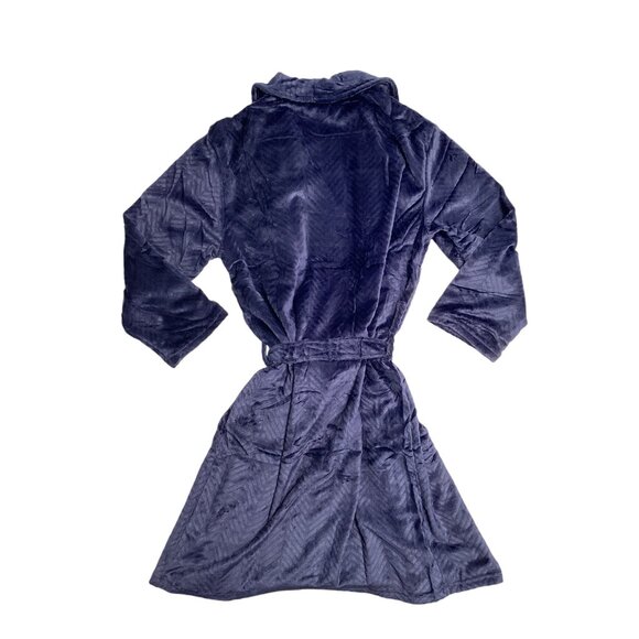 Perry Ellis Portfolio Men's Herringbone Textured Fleece Plush Robe Sleepwear OS - Picture 5 of 5